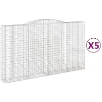 vidaXL Schanskorven 5 st gewelfd 400x50x220/240 cm ijzer
