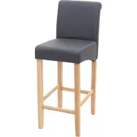 Mendler Barkruk HWC-C33, barkruk, toonbankkruk, hout, MVG-gecertificeerd grijs, mat, lichte poten, kunstleer