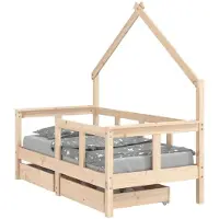 Syfax Kinderbedframe met lades 70x140 cm massief grenenhout