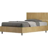 Ityhome Queen-size bed met opbergruimte, 120x190 cm, met een recht hoofdeinde van Demas-eikenhout