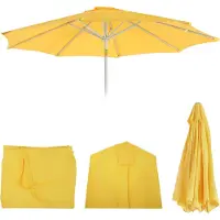 MCW Vervangende hoes voor parasol N19, parasolhoes vervangende hoes, Ø 3m stof/textiel 5kg ~ geel