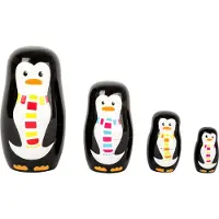 Small Foot - Houten Matroesjka Poppen Pinguin Familie