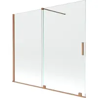 Mexen Velar badwand 2-vleugelig schuifbaar 180 x 150 , transparant, geborsteld koper - 896-180-000-01-65