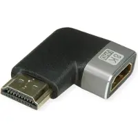 Roline 8K HDMI-adapter, HDMI mannelijk/vrouwelijk, 90° gekromd