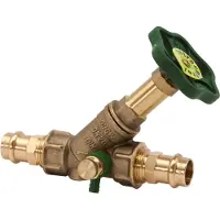 Schlosser JS Vrijstroomventiel, met persaansluiting (binnendraad), met aftapping, met niet-stijgende spindel, DN20, persaansluiting 18mm, DVGW gekeurd, 0015381800001