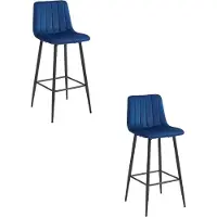 Leobert POZZA kruk - marineblauw fluweel / zwarte poten x 2