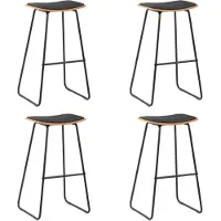 Prolenta Maison Exclusive - Barstoelen, set van 4, zwart, kunstleer