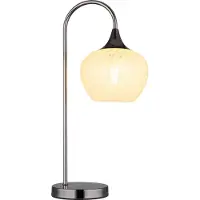 Globo Lighting Antraciet tafellamp Maxy met wit glas enkel