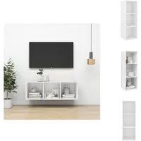 vidaXL Televisiewandmeubel - wit - 37 x 37 x 107 cm - spaanplaat - Kast
