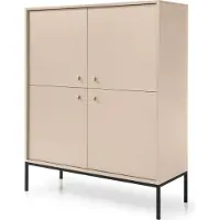 Selsey Dressoir Monique 4 deurs | spaanplaat beige 103.5x125.5x39 cm dressoirs | NADUVI