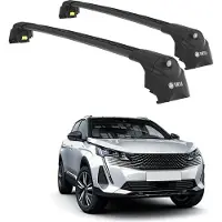 TURTLE Dakdrager voor Peugeot 3008 2017-onwards Gesloten Dakrailing-Aluminium-Wingbar-Zwart-Merk