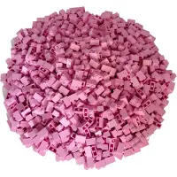 LEGO 1x2 blokken, hoge blokken, roze - 3004, NIEUW! Aantal: 500x