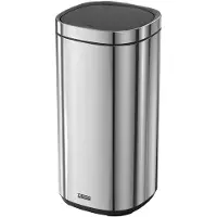 Desq Prullenbak 50 liter – Touch afvalbak – Onzichtbare afvalzak bevestigingsring – RVS – Softclose – Dutch Design - Zilver