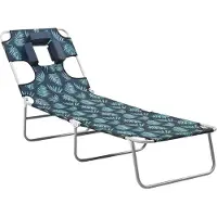 Prolenta Maison Exclusive - Opklapbare ligbed met hoofdkussen, stalen bladmotief