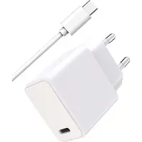Wow Wauw, USB-C-voeding van 20W met USB-C naar USB-C kabel, 1 meter, wit