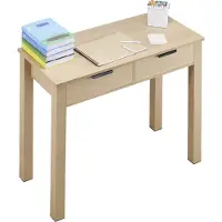Vevor compact bureau met lade, bureau voor de slaapkamer, eenvoudig houten werkblad voor tekenen en lezen