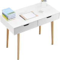 Vevor Klein bureau met 2 lades voor de slaapkamer