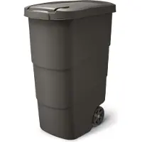 Prosperplast Vuilnisbak met wielen en deksel Keden Wheeler 90L Universele kunststof container (zwart)