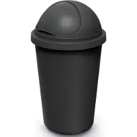 Monzana Afvalbak Zwart plastic 50L