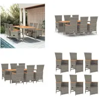 vidaXL 7-delige Tuinset met kussens poly rattan grijs - Tuinset - Tuinsets - Tuin Set - Tuinmeubelset