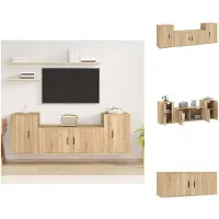vidaXL TV-meubelset Sonoma Eiken - 100x34.5x40 cm - Trendy en praktisch design - Kast