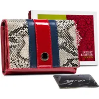 Peterson damesportemonnee van leer, bordeauxrood, met RFID-bescherming, 14x11,5 cm