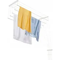 Kadax Plafondwasdroger, wasdroger voor het plafond met 5 stangen, wanddroger met stalen spijlen, plafonddroger, draagvermogen tot 10 kg (wit/110 cm)