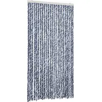 vidaXL Vliegenhor Blauw en Wit, 100x230 cm, Chenille