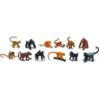 Safari speelset Monkeys & apes Toob junior bruin/ zwart 12 delig