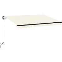 Syfax Luifel handmatig uittrekbaar met LED 350x250 cm crèmekleurig