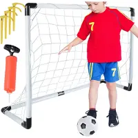 Trizand Voetbaldoel - Voetbalgoal - 120 x 40 x 80 cm - voor kinderen en volwassen plezier - Inclusief een bal en pomp - Makkelijk Opzet baar