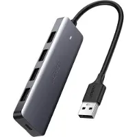 UGREEN - USB - HUB-splitter - 4x USB 3.2 Gen - 1 - met - micro - USB-voedingspoort - grijs - (CM219 - 50985)