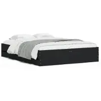 vidaXL Bedframe met lades bewerkt hout zwart 140x200 cm
