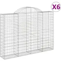 vidaXL Schanskorven 6 st gewelfd 200x30x140/160 cm ijzer