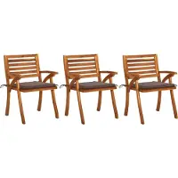 The Living Store De Living Store tuinstoelen met kussens, 3 stuks, gemaakt van massief acaciahout