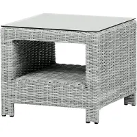 Ebuy24 Vinor sidetable, met glasplaat, zand.