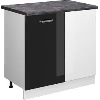 Vicco R-Line Hoekkast – 86 cm, WB Antraciet Zwart hoogglans