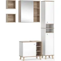 Vicco Badkamermeubel set Senyo Wit 5-delig, Model 36442