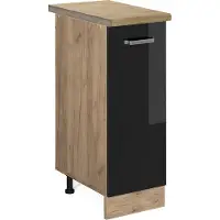 Vicco R-Line Apotheekkast – 30 cm, WB Eik Zwart hoogglans