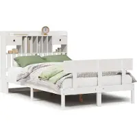 vidaXL Bed met boekenkast zonder matras grenenhout wit 135x190 cm
