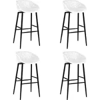 The Living Store Living Store barkruk, 4 stuks, wit