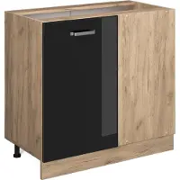 Vicco R-Line Hoekkast – 86 cm zonder werkblad Zwart hoogglans
