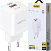 Dudao A13Pro GAN-adapter, 33W, 1x USB-C, 1x USB-A, intern, AC, 20V, wit
