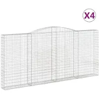 vidaXL Schanskorven 4 st gewelfd 400x30x180/200 cm ijzer