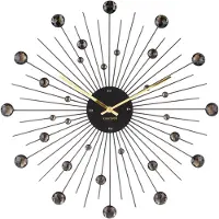 Karlsson - Wandklok Sunburst - Kristal/Zwart - Ø 50 cm
