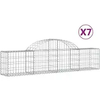 vidaXL Schanskorven 7 st gewelfd 200x30x40/60 cm gegalvaniseerd ijzer
