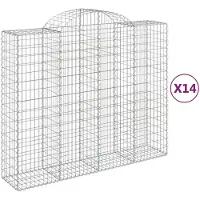vidaXL Schanskorven 14 st gewelfd 200x50x160/180 cm ijzer