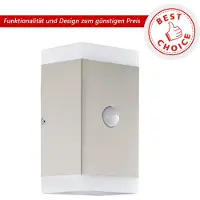 Eglo Carpinera Wandlamp Buiten - Sensor - GU10 - 18 cm - Sensor - RVS/Wit