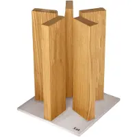 Kai Stonehenge magnetisch messenblok, edelstaal/eikenhout, STH-3