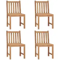 vidaXL Tuinstoelen 4 st met kussens massief teakhout